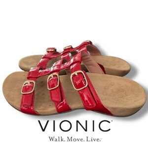 Vionic Red Strappy Sandals